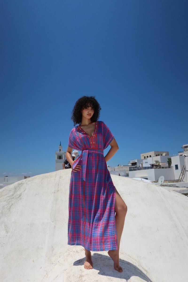 Kaftan Duo à Carreaux en Coton